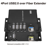 4 Ports USB2.0 over Fiber optic Extender LC Singlemode single Fiber up to 20Km 1.25G SFP Include for USB Remote storage and More, A pair